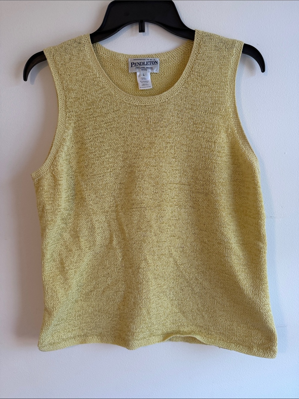 Pendleton Soft Yellow Sleeveless Knit Tank